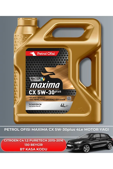 Petrol Ofisi CITROEN C4 1.2 PURETECH 2015-2016 130 BEYGİR FİLTRE - YAG BAKIM SETİ - Resim 5