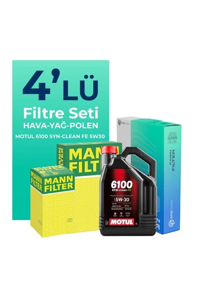 Mann Fılter MANN Fiat Linea 1.6 Dizel Filtre Bakım Seti Motul Motor Yağlı (2009-2017) 4 Lü ürün görseli