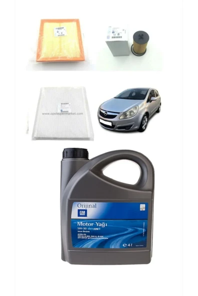 Opel Corsa D 1.2 - 1.4 16V Benzinli (2010 - 2014) Filtre Bakım Seti ürün görseli