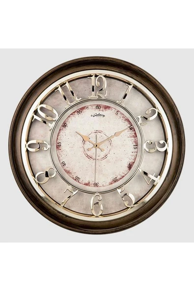 TayFa Otomopa M-1965-va Duvar Saati Kahverengi Çerçeveli Içi Krem 45cm Kabartma Rakamlı Selefon Korumalı Amerikan ürün görseli