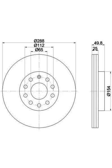 İthal Volkswagen T-Roc Ön Fren Disk (2019-2020) 1.5 TSI 1K0615301K - Resim 2