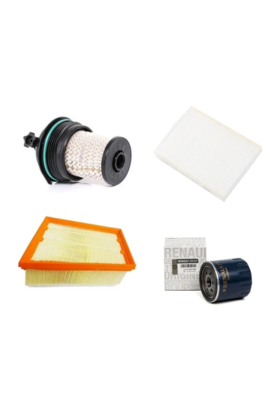 Otodeposu Renault Megane 4 1.5 DCi Filtre Bakım Seti 90-110 BG Model 2015-2019 [Karbon 4Lü] ürün görseli