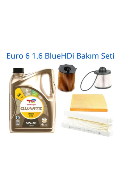 PSA Peugeot Citroen Opel DS Automobiles Euro 6 1.6 BlueHDi Periyodik Bakım Seti 5li ürün görseli