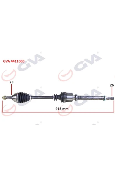 GVA Komple Aks Sağ Megane Iı 1.4/1.6 16v-1.5 Dci 02-08 915mm ürün görseli