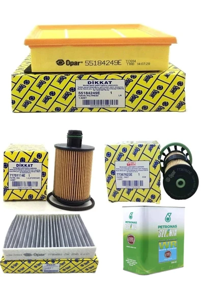 OPAR Fiat Doblo 1.6 Multijet Uyumlu Filtre Bakım Seti+SELENIA 5W30 ürün görseli