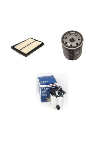Bosch Renault Kadjar 1.5 Dci 110 Bg Hava + Yağ Filtre + Yakıt Filtre Bakım Seti ürün görseli