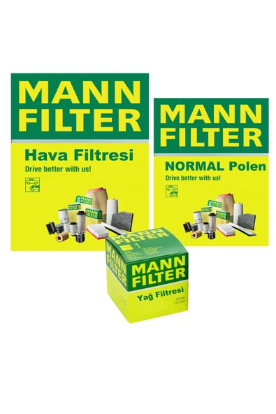 MANN Citroen C1 1.4 HDI Filtre Bakım Seti 2005-2013 3F Hava-Yağ-Normal Polen ürün görseli