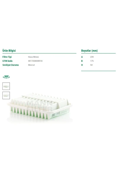 MANN FILTER C24005 Hava Filtresi - Resim 4