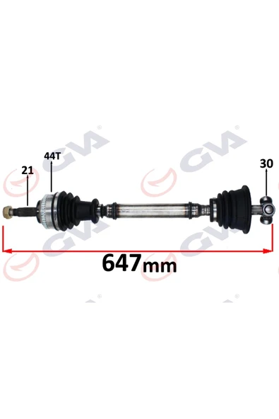 ÖZÇELİKLER KOMPLE AKS SOL MEGANE I 1.4/1.6 96-03 ABS Lİ 44DİŞ 647mm ürün görseli