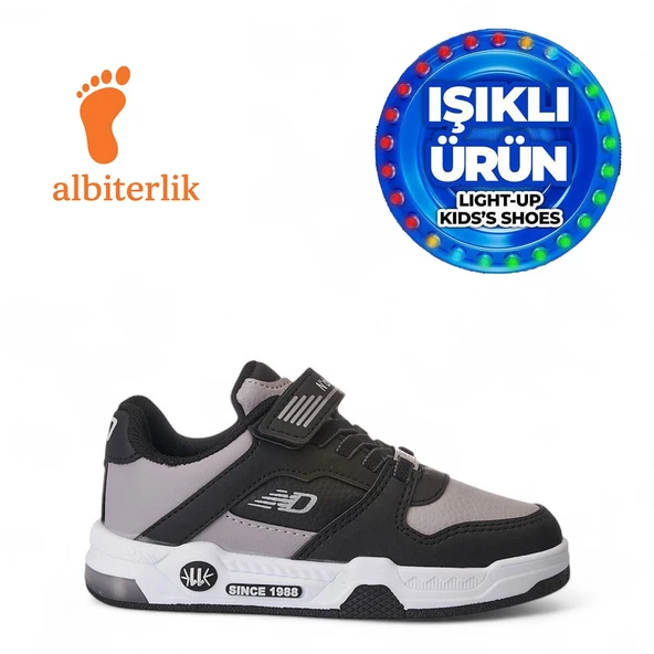 Albishoes Unisex Çocuk Basket Cırtlı 4 Mevsim Kışlık Işıklı Günlük Okul Sneaker Çocuk Spor Ayakkabı