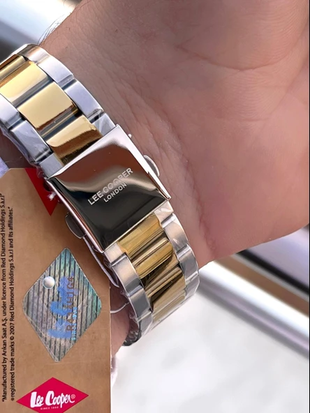 Lee Cooper Bay Ve Bayan Özel Tasarım 2 yıl Garantili 5 Atm Suya Dayanıklı Çift Saati CF.LC08189.1 - Resim 4