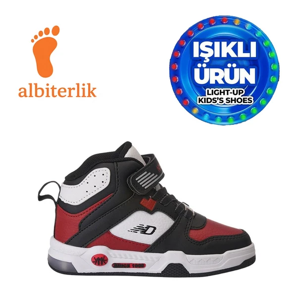 Albishoes Unisex Erkek Kız Çocuk Basket Boğazlı Cırtlı 4 Mevsim Işıklı Kışlık Çocuk Spor Ayakkabı ürün görseli