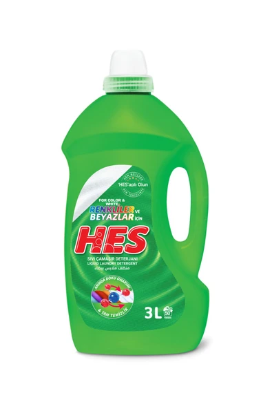 Hes Sıvı Çamaşır Deterjanı Renkliler&Beyazlar 3 Lt - 1