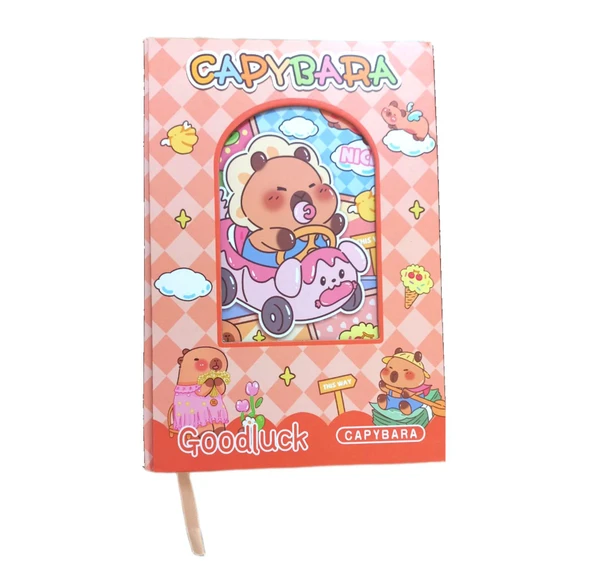 Mikro Capybara Karton Kapak Hatıra Ve Not Defteri Günlük A5 Çizgili 96 Yaprak (GN643) ürün görseli