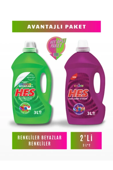 Hes Sıvı Çamaşır Deterjanı Renkliler&Beyazlar - 1