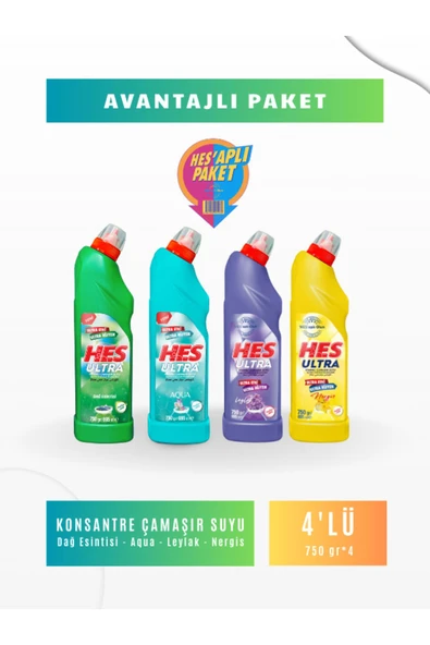 Hes Ultra Çamaşır Suyu 4*750gr - 1