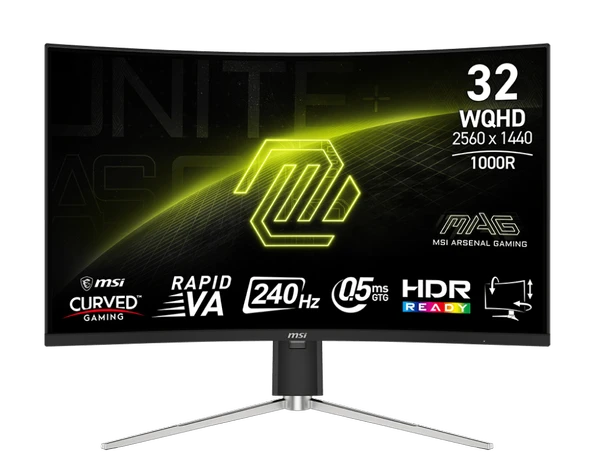 MSI MAG 325CQRXF E2 31.5" 0.5 ms 2K Curved 240 Hz Oyuncu Monitörü