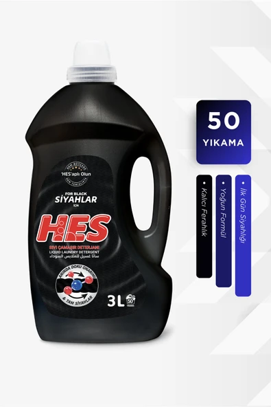 Hes Sıvı Çamaşır Deterjanı Siyahlar 3 Lt - 2