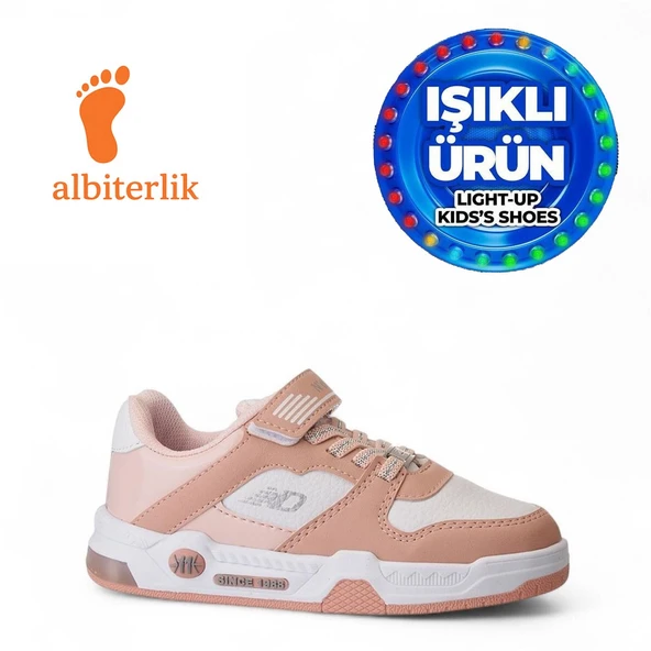 Albishoes Unisex Çocuk Basket Cırtlı 4 Mevsim Kışlık Işıklı Günlük Okul Sneaker Çocuk Spor Ayakkabı