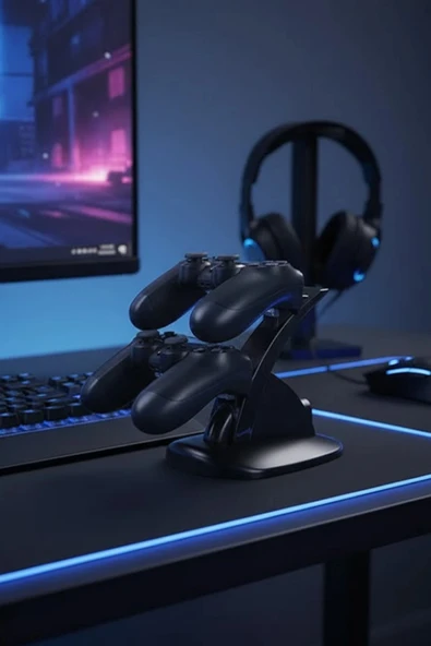 Hepu TP4-0408B PS4 DualShock Kablosuz Oyun Kolu Şarj Standı - 2