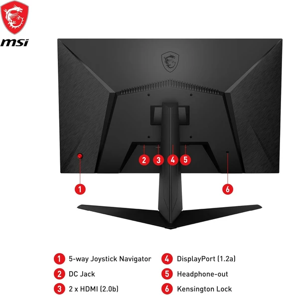 MSI G2712F 27" 1 ms Full HD IPS 180 Hz Oyuncu Monitörü - 5