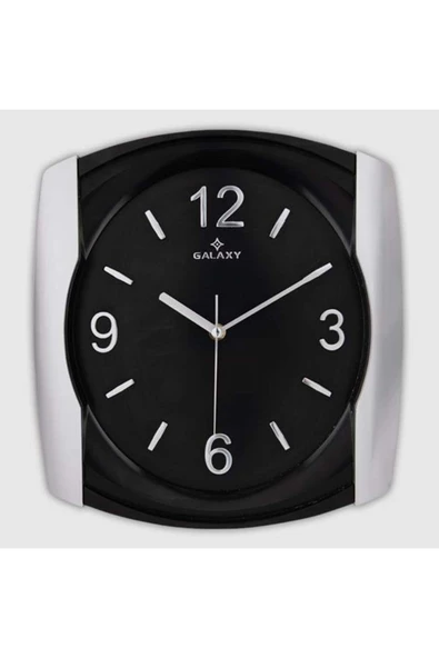 Galaxy Duvar Saati Siyah Çerçeve Çap:29cmx 3.15cm Akrilik Boyalı Ve Varak Baskılı 2 Renk Abs Kasa Mineral C ürün görseli