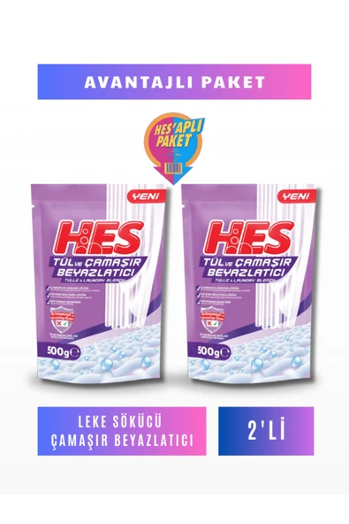 Hes Tül ve Çamaşır Beyazlatıcı 500 Gr*2 - 1