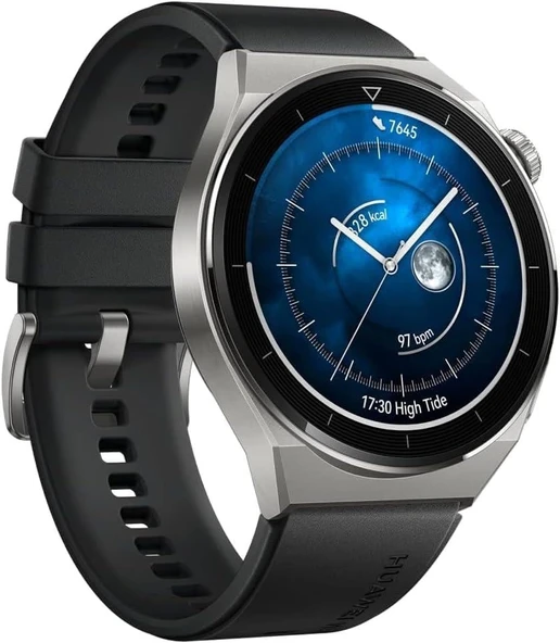 Huawei Watch GT 3 Pro 46mm Titanyum Kasa ve Siyah Kauçuk Kayış Akıllı Saat