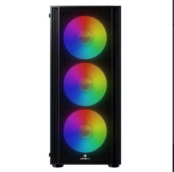 GameBooster CASTLE A651B 600W APFC USB 3.0 Mesh 4*Rainbow Fanlı Mid-T ATX Gaming Siyah Kasa - Resim 2
