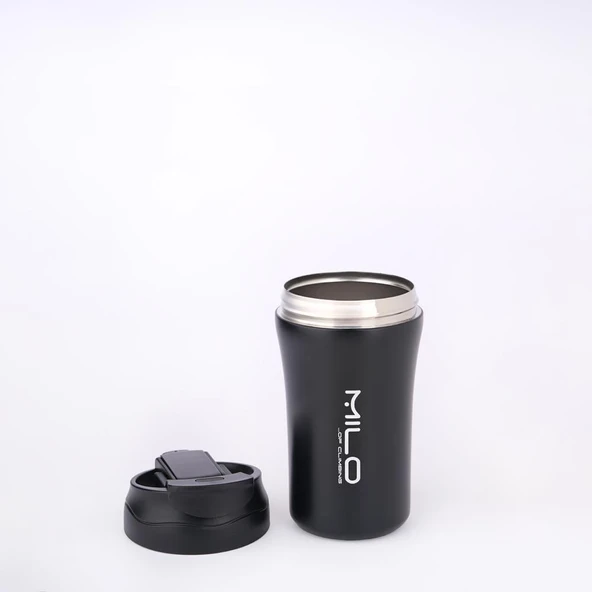 Milo Coven 380 ML Pipetli Çelik Termos Siyah - 4