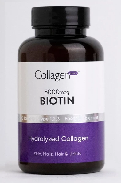 Collagen Forte Platinum Saç Vitamini, Cilt & Tırnak, Biotin 5000mcg & Kolajen 1500mg X 90 Tablet - 6