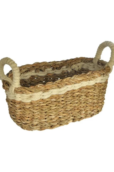 Oval Çok Amaçlı Hasır Örgü Sepet (13x30x13) - Resim 2