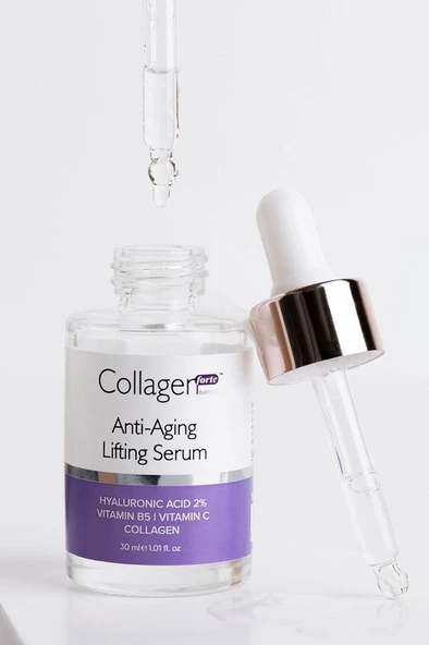 Collagen Forte Platinum Hyaluronik Asit Serum 30ml, Yaşlanma Karşıtı, Kolajen Içerikli, Vitamin B5, C Vitamini - 5