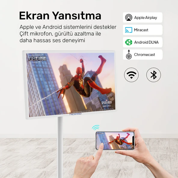 NPO SW2493T 24'' Full HD 4/128GB Android Dokunmatik Şarjlı Taşınabilir Smart Led Ekran - 8