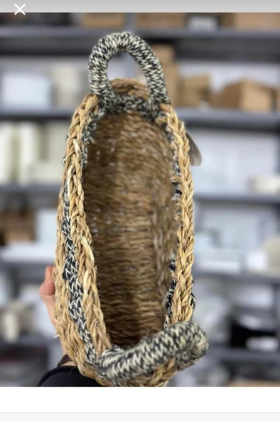 Oval Çok Amaçlı Hasır Örgü Sepet (13x30x13) - Resim 3