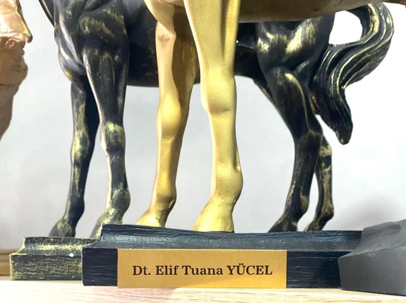 Kişiye Özel İsim Veya Markanızı Yazılabilir Dekoratif At Büst Büyük Boy Heykeli Kaideli - 6