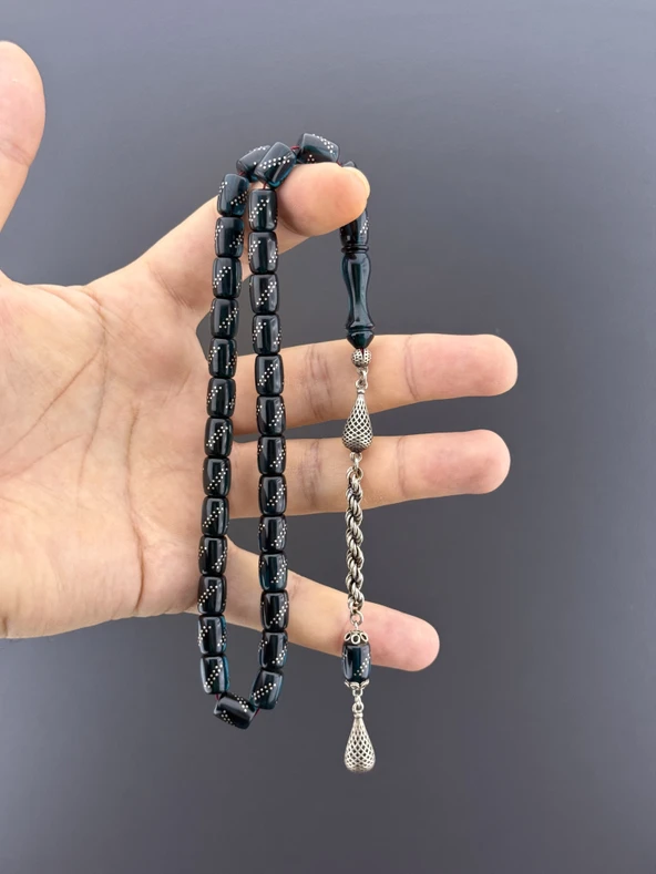 1000 AYAR İŞLEMELİ KAMİL PUĞ  ATEŞ KEHRİBAR 925 AYAR PÜSKÜL KAPSÜL KESİM 7,5X10,75mm - 2