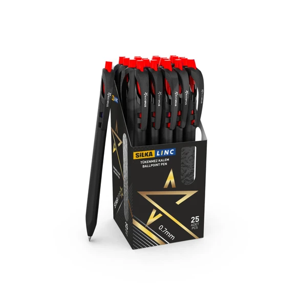 Silka Linc Starone Tükenmez Kalem 0.7 mm Kırmızı 25 Adet ürün görseli