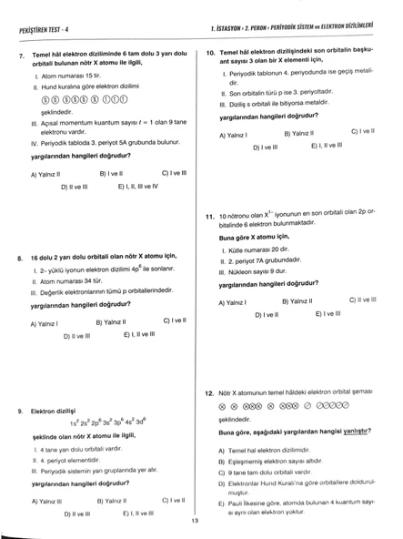 İSTASYON AYT KİMYA - Soru Bankası - 256 Sayfa - YKS Sınava Hazırlık - 4