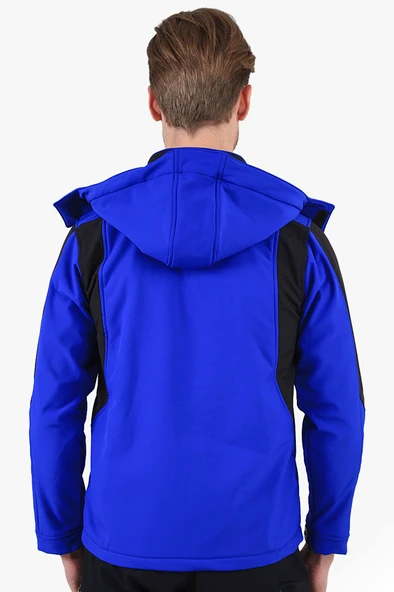 Çift Renkli Kapüşonlu Softshell Mont - Resim 5