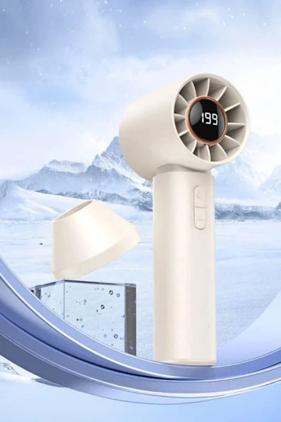 Taşınabililir Mini Usb Şarjlı Turbo Dijital Ekranlı El Vantilatör Fan Soğutucu T12 - 8
