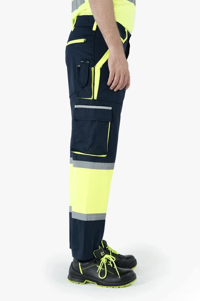 Körüklü Çift Komando Cepli Neon Pantolon - Resim 5