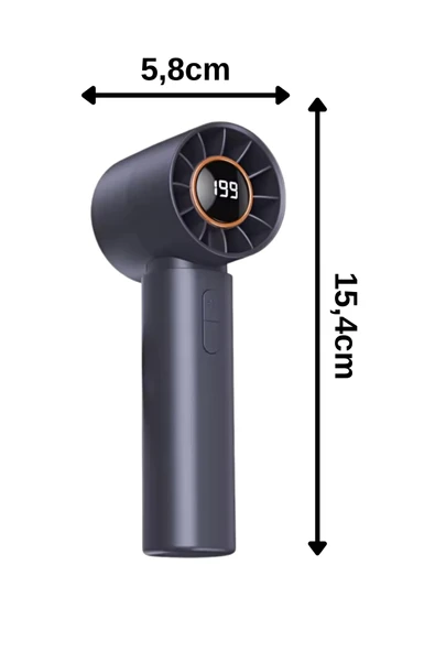Taşınabililir Mini Usb Şarjlı Turbo Dijital Ekranlı El Vantilatör Fan Soğutucu T12 - 10