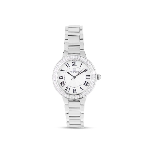 Femascu 8409 Kadın Kol Saati – Gümüş Renk Kasa – Paslanmaz Çelik Kordon – 5 ATM Su Geçirmez