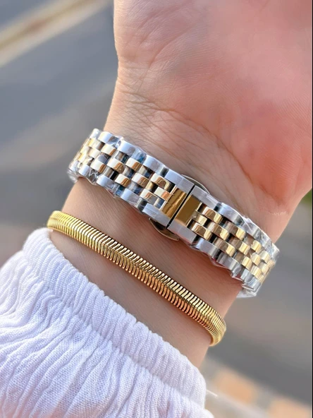 Tom Jones Çelik Kordon Kararma Renk Atma Yapmaz 3 Atm Suya Dayanıklı Kadın Kol Saati BTJ.YN.10020.4 - Resim 3