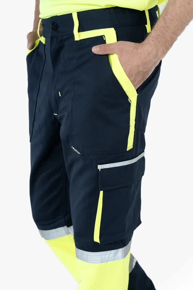 Körüklü Çift Komando Cepli Neon Pantolon - Resim 4