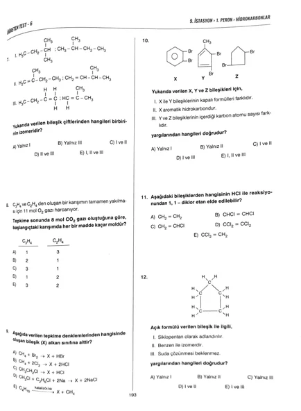 İSTASYON AYT KİMYA - Soru Bankası - 256 Sayfa - YKS Sınava Hazırlık - 2