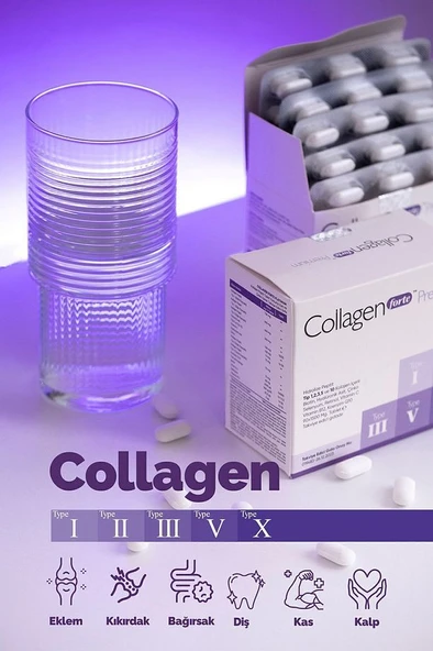 Collagen Forte Premium 5 Tip Kolajen, Biotin, Cinko, Selenyum, Retinol, C Vitamini, Vitamin B12, Koenzim Q10 - 90 Tablet - 2