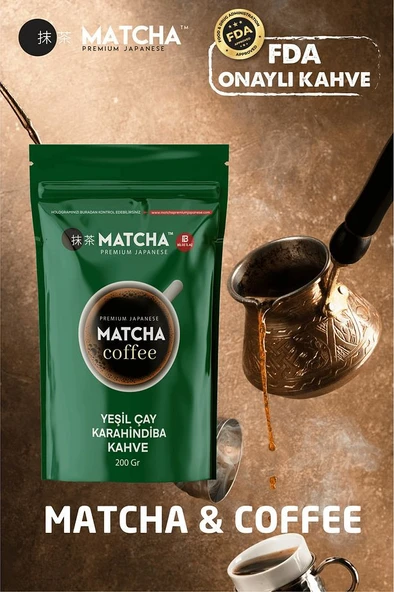 Matcha Premium Japanese Kahve Yeşil Çay ve Karahindiba İçeren Kahve - 200 GR