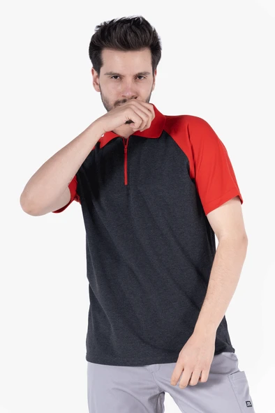 Polo Yaka Fermuarlı T-Shirt - 1